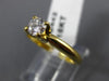 ESTATE .40CT DIAMOND 18KT YELLOW GOLD 3D ROUND SOLITAIRE ENGAGEMENT RING #6442
