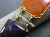 ESTATE WIDE & LONG 1.45CT DIAMOND & AAA MULTI GEM 14KT WHITE 3D SQUARE BRACELET