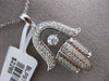 ESTATE LARGE .50CT DIAMOND 14KT WHITE GOLD 3D SOLITAIRE FLOATING CHAMSA PENDANT