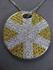 ESTATE LARGE 3.70CT DIAMOND & YELLOW SAPPHIRE 18K TWO TONE GOLD SUNBURST PENDANT