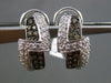 ESTATE WIDE 2.25CT WHITE & FANCY DIAMOND 14K WHITE GOLD ZIG ZAG CLIP ON EARRINGS