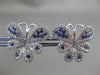 ESTATE LARGE .60CT DIAMOND & AAA SAPPHIRE 14K WHITE GOLD BUTTERFLY STUD EARRINGS
