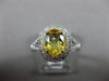 ESTATE LARGE 1.30CT DIAMOND & AAA YELLOW BERYL 14KT WHITE GOLD 3D OVAL HALO RING