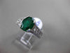 ESTATE LARGE 2.18CT DIAMOND & AAA EMERALD 14KT WHITE GOLD 3D ENGAGEMENT RING