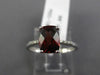 ESTATE 1.73CT DIAMOND & AAA GARNET 14KT WHITE GOLD 3D CUSHION ENGAGEMENT RING