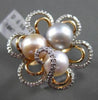 ESTATE .53CT DIAMOND & AAA NATURAL SOUTH SEA PEARL 18KT ROSE GOLD FLORAL RING