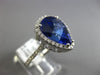 ESTATE LARGE 7.10CT DIAMOND & AAA TANZANITE 14KT WHITE GOLD HALO ENGAGEMENT RING