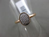 ESTATE WIDE .15CT ROUND DIAMOND 14KT ROSE GOLD 3D OVAL PAVE CLASSIC RING FG VSSI