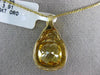 ESTATE LARGE 3.96CT DIAMOND & AAA CITRINE 14KT YELLOW GOLD OPEN FILIGREE PENDANT