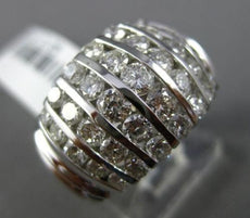 ESTATE WIDE 2.25CT DIAMOND 14KT WHITE GOLD 3D MULTI ROW WEDDING ANNIVERSARY RING