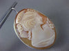 ANTIQUE LARGE 925 SILVER HANDCRAFTED CAMEO BROOCH / PENDANT ELEGANT LOOK! #24085
