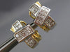 ESTATE 1.16CT DIAMOND 14K TWO TONE GOLD CLASSIC PRINCESS CLIP ON EARRINGS #18198