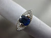 ESTATE 1.67CT DIAMOND & AAA OVAL SAPPHIRE 14KT WHITE GOLD MULTI HEART LOVE RING