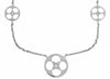 ESTATE .03CT DIAMOND 14KT WHITE GOLD 3D ETOILE FLOWER BY THE YARD FUN NECKLACE