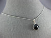 ESTATE 4.50CT AAA BLACK ONYX 14KT WHITE GOLD 3D CUSHION CLASSIC BEZEL PENDANT