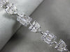 ESTATE WIDE 2.89CT DIAMOND 18KT WHITE GOLD 3D MULTI SHAPE SQUARE HEART BRACELET