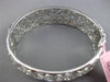 WIDE 20.44CT DIAMOND & AAA AQUAMARINE 18K WHITE GOLD 3D MULTI ROW CLUSTER BANGLE