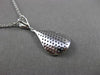 ESTATE LARGE .45CT DIAMOND 14KT WHITE GOLD 3D PEAR FLOATING DROP PENDANT & CHAIN