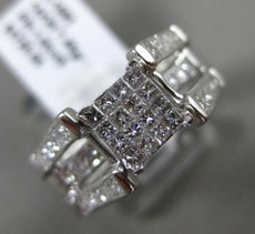 ESTATE WIDE 1CT PRINCESS CUT DIAMOND 14K WHITE GOLD 3D INVISIBLE ENGAGEMENT RING