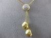 ESTATE .38CT DIAMOND 14KT WHITE & YELLOW GOLD 3D CLUSTER HAMMER LARIAT NECKLACE