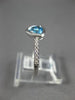 ESTATE .65CT DIAMOND & AAA TRILLION CUT BLUE TOPAZ 14K WHITE GOLD BEZEL FUN RING