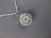 ESTATE .25CT DIAMOND 14K WHITE GOLD CLASSIC ROUND SOLITAIRE CLUSTER HALO PENDANT