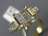 ESTATE 1.50CT PRINCESS DIAMOND 14K 2 TONE GOLD SEMI ETERNITY ENGAGEMENT RING SET