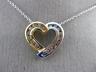 ESTATE .36CT DIAMOND 14KT TWO TONE GOLD 3D HEART CHANNEL FLOATING PENDANT 18857