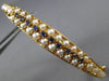 ANTIQUE WIDE .30CT SAPPHIRE & AAA PEARL 14KT YELLOW GOLD BANGLE BRACELET #24210
