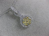 ESTATE .60CT WHITE & FANCY YELLOW DIAMOND 14K TWO TONE GOLD 3D TEAR DROP PENDANT