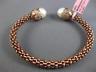 ESTATE WIDE 1.20CT DIAMOND 14KT ROSE GOLD 3D FLOWER FLEXIBLE BANGLE BRACELET