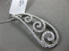 ESTATE LARGE .66CT DIAMOND 18KT WHITE GOLD GRADUATING FLEUR DE LIS WAVE PENDANT