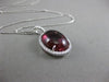 ESTATE LARGE 12.1CT DIAMOND & AAA CABOCHON RHODOLITE 18K WHITE GOLD HALO PENDANT