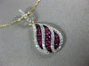 ESTATE .65CT DIAMOND & AAA RUBY 14K TWO TONE GOLD HERSHEY KISS TEAR DROP PENDANT