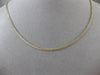 ESTATE 14KT WHITE & YELLOW GOLD FANCY DIAMOND CUT CURB NECKLACE CHAIN #24756
