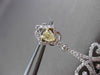 ESTATE LARGE 4.35CT DIAMOND & FANCY DIAMOND 18KT TRI GOLD HEART HANGING EARRINGS