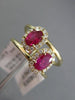 ESTATE WIDE 1.55CT DIAMOND & AAA RUBY 14KT YELLOW GOLD 3D 2 STONE OVAL LOVE RING
