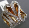 ESTATE LARGE .93CT DIAMOND 14KT WHITE ROSE GOLD DOUBLE SIDED HEART INFINITY RING