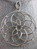 ESTATE LARGE .53CT DIAMOND 18KT WHITE GOLD 3D CIRCULAR FLOWER FILIGREE PENDANT