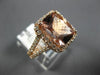 ESTATE LARGE 5.10CT DIAMOND & AAA MORGANITE 14KT ROSE GOLD HALO ENGAGEMENT RING