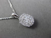 ESTATE .40CT DIAMOND 18KT WHITE GOLD FLOATING CLUSTER FILIGREE OVAL PENDANT