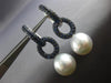 ESTATE LARGE 3.0CT AAA SAPPHIRE & AAA SOUTH SEA PEARL 18K WHITE GOLD 3D EARRINGS