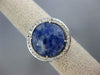 ESTATE LARGE 5.52CT DIAMOND & AAA SODALITE 14K WHITE GOLD 3D FILIGREE HALO RING