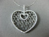 ESTATE LARGE .75CT DIAMOND 14KT WHITE GOLD HEART WEB STAR OF DAVID LOVE PENDANT