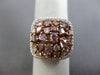 ESTATE 2.76CT MULTI COLOR DIAMOND 18KT WHITE & ROSE GOLD SQUARE ANNIVERSARY RING