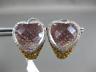 LARGE 15.01CT WHITE & FANCY YELLOW DIAMOND & QUARTZ 14KT WHITE GOLD 3D EARRINGS