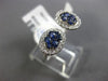 ESTATE .81CT DIAMOND & AAA SAPPHIRE 14KT WHITE GOLD 3D DOUBLE OVAL CLUSTER RING