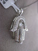 ESTATE LARGE .50CT DIAMOND 14KT WHITE GOLD 3D SOLITAIRE FLOATING CHAMSA PENDANT
