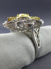 ESTATE EXTRA LARGE 2.04CT WHITE & FANCY YELLOW DIAMOND 14K 2 TONE GOLD LOVE RING
