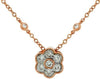 ESTATE .42CT ROUND DIAMOND 14KT ROSE GOLD 3D FLOWER CLUSTER BY THE YARD PENDANT